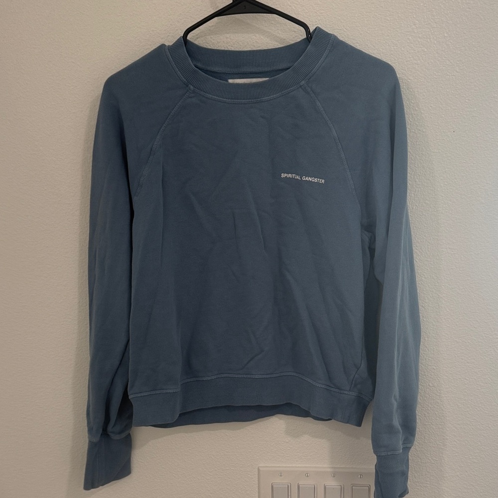 Spiritual Gangster Dusty Blue Pullover Sweatshirt